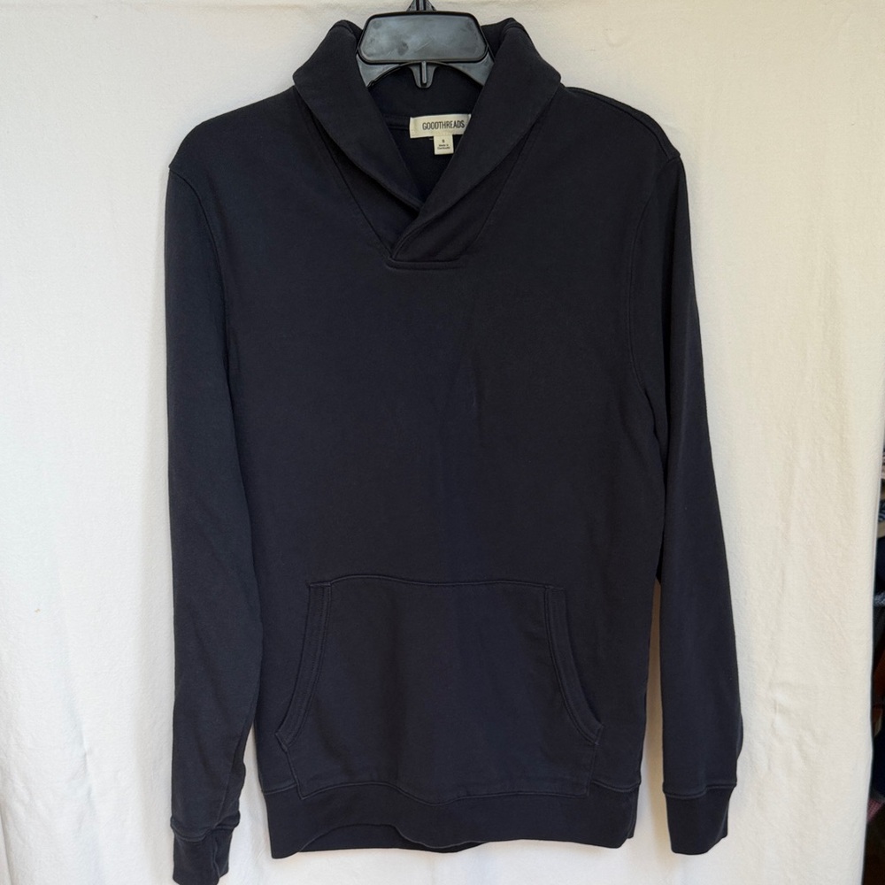 Black Shawl Collar Sweatshirt